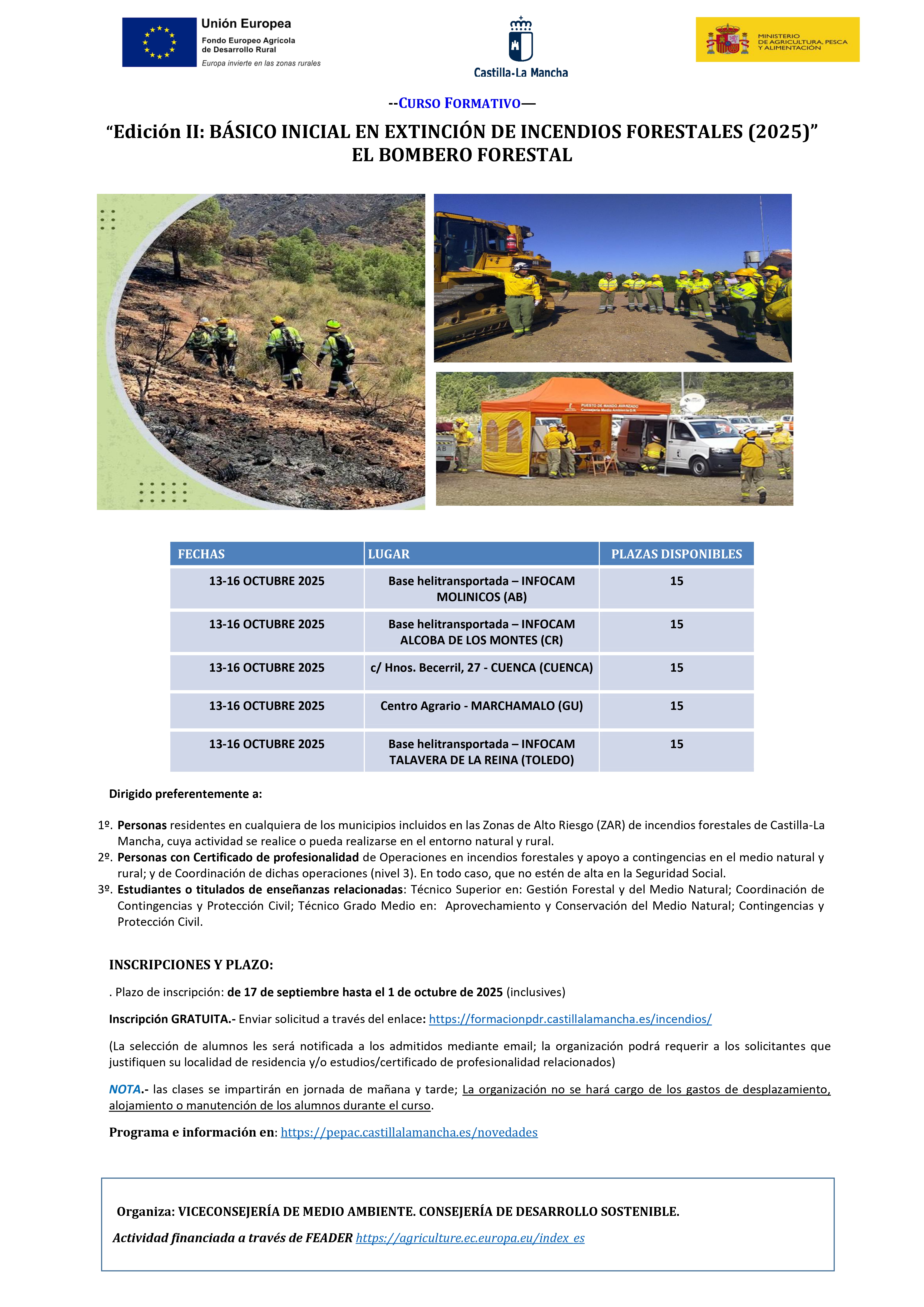 CURSO BÁSICO INICIAL EXTINCIÓN DE INCENDIOS FORESTALES 2025